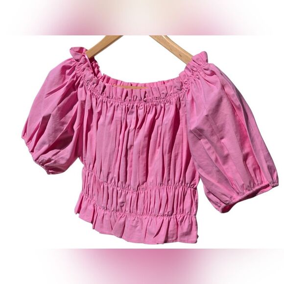 New- Zara Pink Off-Shoulder Blouse - Picture 3 of 5